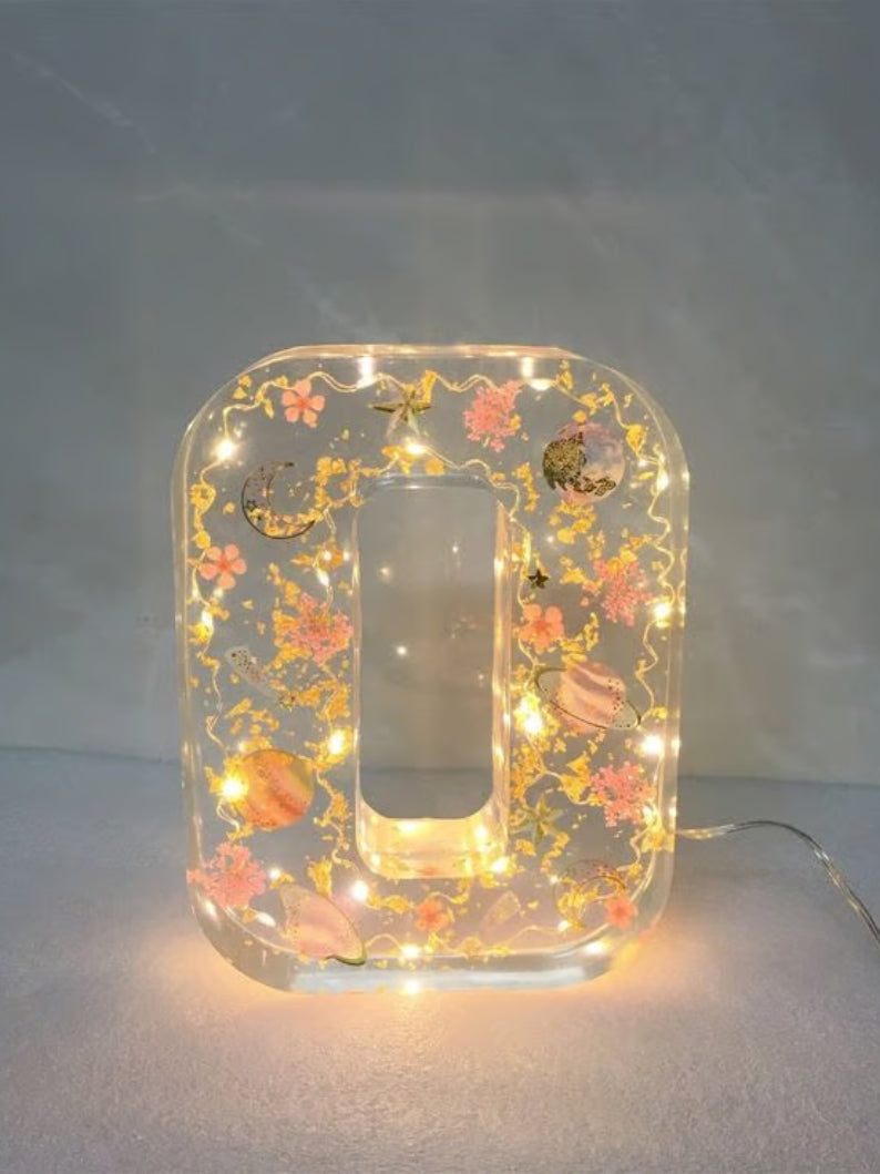 Handmade Floral Resin Night Light ~ Bring artistic light to your home effortlessly.